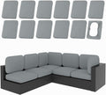 hyha 12Pcs Patio Cushion Covers, Stretch Outdoor Couch Cushion Covers Replacement, Washable Outdoor Chair/Sofa Slipcovers for Patio Furniture Cushions Protector with Elastic Bottom(Gray,Cover Only)