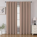 CUCRAF Khaki Blackout Curtains 84 inch Length 2 Panels Set, Rod Pocket Room Darkening Drapes for Bedroom Living Room, Insulated Thermal Light Blocking Window Curtain (W52 x L84 Inch)