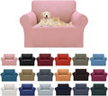 Cupuamon 2026 New Stretch Chair Sofa Slipcovers Couch Cover for 1 Seater Furniture Protector Sofa Covers with Elastic Bottom Jacquard Fabric Small Checks for Pets, Kids - Dusty Pink