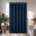 Joydeco Blackout Patio Sliding Door Curtains 96 Inches Long, Grommet Privacy Room Divider Curtains, Extra Wide Thermal Blackout Drapes for Bedroom Living Room (Navy Blue, 80Wx96L, 1 Panel)