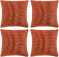 Fancy Homi 4 Packs Boho Burnt Orange Fall Decorative Throw Pillow Covers 20x20 Inch for Couch Bed Sofa, Rustic Modern Farmhouse Home Decor, Soft Plush Corduroy Square Cute Cushion Case 50x50 cm