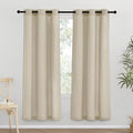 NICETOWN Angora Thick Linen Curtains 72" Length, Grommet Privacy Window Treatments Linen Weave with Light Penetration Vertical Drapes for Farmhouse/Home Office, W42 x L72, 2 Panels