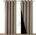 NICETOWN Taupe Full Shade Curtain Panels, Pair of Energy Smart & Noise Blocking Out Blackout Drapes for Dining Room Window, Thermal Insulated Guest Room Lined Window Dressing, 52 x 84 inch