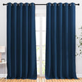 NICETOWN Moroccan Blue Blackout Living Room Curtains 110 inches Long, Grommet Thermal Window Treatments Room Divider Blinds Sound Reducing for Living Room, W66 x L110, 2 Pieces