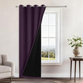 Yakamok 100% Blackout Curtains 96 Inches Long, 2 Thick Layers Heat and Full Light Blocking Soft Thermal Insulated Drapes for Bedroom(52" Wide Each Panel, Purple, 1 Panel)