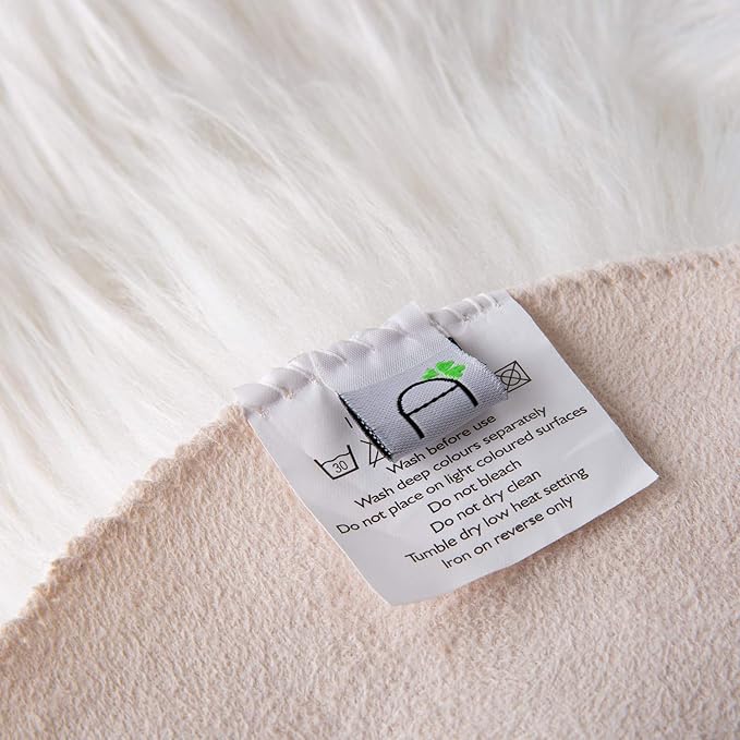 Ashler faux fur rug, Fluffy Shaggy Area Rug Ultra Soft 2.2 x 6 Feet Rectangle Fur Rug, White Fuzzy Rug Machine Washable Shag Rug, Nursery Decor Throw Rugs for Bedroom, kids room, Living Room
