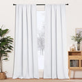 RYB HOME Blackout Curtains for Bedroom 102 inches Long, Privacy Thermal Insultaed Sunlignt Heat Blocking Drapes for Sliding Patio Door, Width 42 by Length 102, Pure White, 2 Panels Set