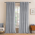 MIULEE Greyish White Velvet Curtains 108 inches Long 2 Panels - Luxury Blackout Curtains for Bedroom Living Room Thermal Insulated Fall Decor Super Soft Window Drapes Rod Pocket & Back Tab
