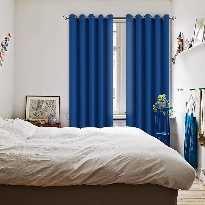 BGment Blackout Curtains for Bedroom - Grommet Thermal Insulated Room Darkening Curtains for Living Room, 70 x 84 Inch, 2 Panels, Royal Blue