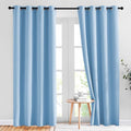 NICETOWN Sky Blue Blackout Curtains - Home Decor Window Treatment Ring Top Blackout Draperies Curtains for Living Room (2 Panels， 52 by 84， Blue)