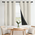 SimpleHome 100% Blackout Curtains for Bedroom,Thermal Insulated Cream Grommet Window Drapes Room Darkening Curtains for Living Room with Black Back,42 x 36 Inch,2 Panels