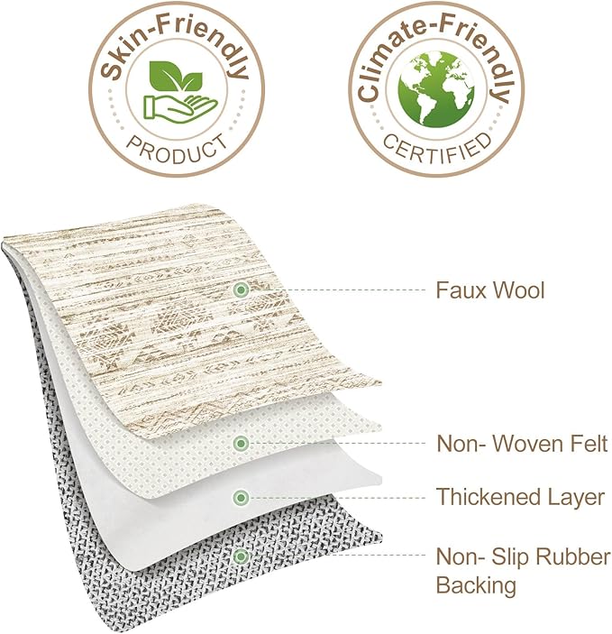 Nakagishi 5x7 Area Rugs Living Room: Washable Boho Large Neutral Modern Soft Farmhouse Beige Rug Stain Resistant Indoor Floor Non-Slip Carpet for Women Home Enthusiasts Aged 25-45 - Bedroom Room Decor