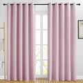 NICETOWN Room Darkening Curtain Panels 84 - Window Treatment Energy Saving Thermal Insulated Solid Grommet Room Darkening Drapes for Living Room (Baby Pink, 1 Pair, 66 by 84-Inch)