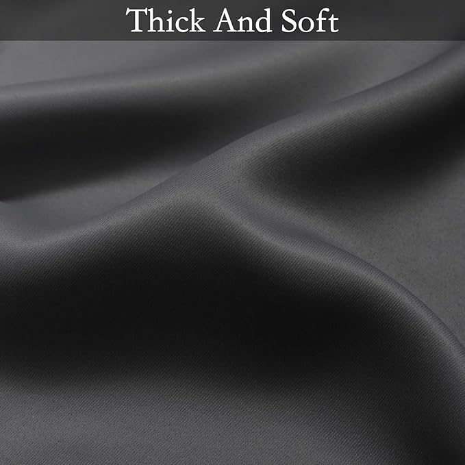 SimpleHome Ombre Room Darkening Curtains for Bedroom, Gradient Black to Grey White Light Blocking Thermal Insulated Grommet Window Curtain/Drapes for Living Room,2 Panels, 42x63 inches Length