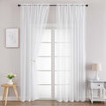 Chyhomenyc White Sheer Curtains 72 Inches Long 2 Panels for Living Room, Light Filtering Front Door Curtains, Soft Gentle Voile Rod Pocket Bedroom Window Drapes, 59Wx72L Inch, 2PCS