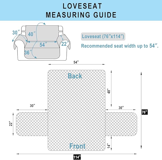 Reversible Loveseat Sofa Covers Couch Cover Furniture Protector(Loveseat,Sand/Beige)