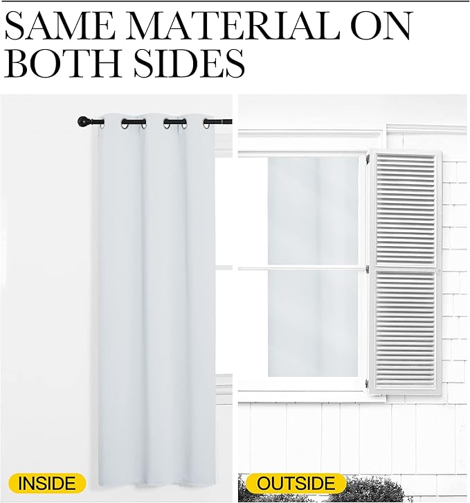 NICETOWN Room Darkening Draperies Curtain Panels 48 inches Long, Window Treatment Thermal Insulated Grommet Room Darkening Curtains/Drapes for Bedroom (Greyish White, 2 Panels, 34 inch Wide)
