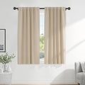 PONY DANCE Window Treatments Curtains - Room Darkening Heavy-Duty Light Block Curtain Drapes Soft Back Loop Drapes Privacy Protect for Bedroom, W 42 x L 63 Inches, Biscotti Beige, 2 Panels