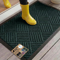 GORILLA GRIP 100% Waterproof All-Season WeatherMAX Doormat US Designed Natural Rubber, Stain and Fade Resistant, Low Profile Indoor Outdoor Door Mats, Easy Clean Patio Mat, 29x17, Green Diamond