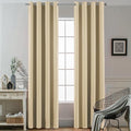 Yakamok Blackout Curtains Room Darkening Thermal Insulated Window Panels,Solid Grommet Top Drapes for Bedroom/Living Room(52Wx90L, Beige, 2 Panels)