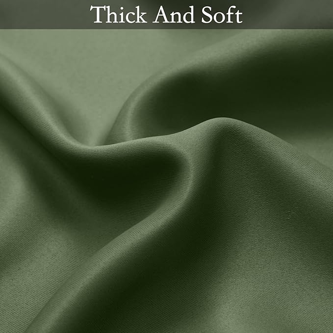 SimpleHome Ombre Room Darkening Curtains for Bedroom, Light Blocking Gradient Grey White to Sage Green Thermal Insulated Grommet Window Curtains/Drapes for Living Room,2 Panels, 52x84 inches Length