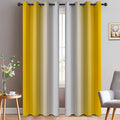 Yakamok Yellow Ombre Curtains 84 Inches Long, Light Blocking Gradient Color Curtain Panels, Room Darkening Grommet Window Drapes for Bedroom(52x84 Inch, 2 Panels)