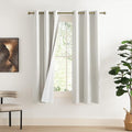 NICETOWN 100% Blackout Linen Texture Curtains 70 inches Long, Ivory, 2 Pcs, Thermal Insulated Full Blackout 2-Layer Lined Drapes, Energy Efficiency Window Draperies for Boy's Room