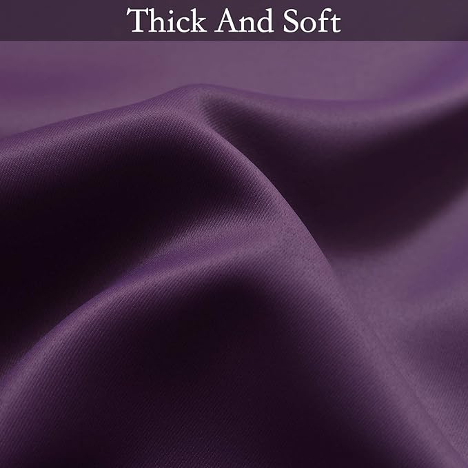 SimpleHome Ombre Room Darkening Curtains for Bedroom, Gradient Purple to Grey White Light Blocking Thermal Insulated Grommet Window Curtains/Drapes for Living Room,2 Panels, 52x84 inches Length
