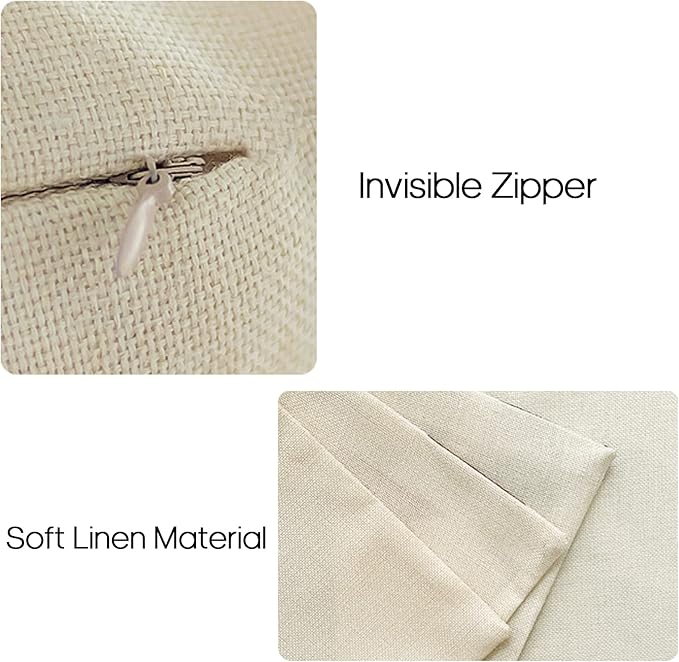YCOLL Pillow Covers 20x20 Set of 4, Modern Sofa Throw Pillow Cover, Decorative Outdoor Linen Fabric Pillow Case for Couch Bed Car， Light Brown