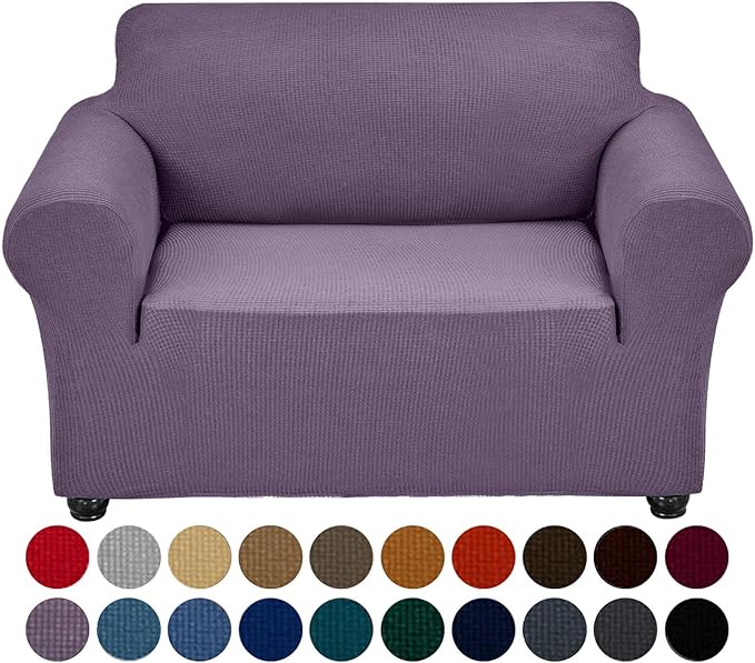 Joccun Stretch Chair Couch Cover,1-Piece Sofa Slipcover Spandex Jacquard Fabric Sofa Covers with Elastic Bottom,Washable Furniture Protector for Dogs,Cats,Kids(Armchair,Grapeade)