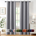 MIULEE Light Grey Blackout Curtains for Bedroom Living Room 84 Inches Long 2 Panels, Thermal Insulated Room Darkening Drapes Solid Grommet Noise Reduction Light Blocking Window Treatments 40x84 Inch