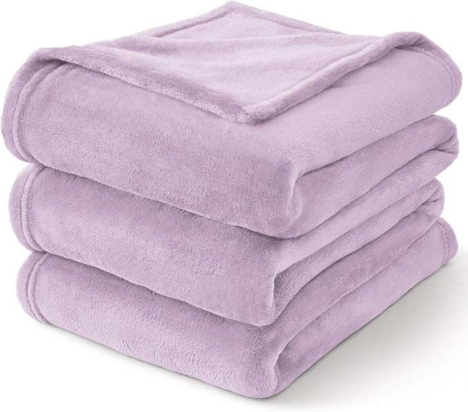 BEDELITE Fleece Blanket Twin Size Lilac Throw Blankets for Couch & Bed, 300GSM Luxury Plush Cozy Fuzzy Blanket 60x80 inches, Super Soft Warm Lightweight Throw Blanket for Travel Camping