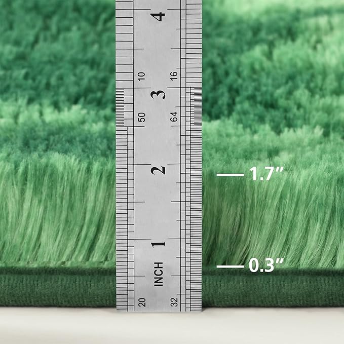 Deerhoo Large Shag Area Rugs 6 x 9, Plush Fuzzy Rugs for Living Room, Ultra Soft Fluffy Furry Rug for Bedroom, Indoor Carpet Nursery Rugs for Kids Room Home Decor, Tie-Dyed Emerald Green