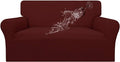 Easy-Going 100% Waterproof Loveseat Couch Cover, Dual Waterproof Sofa Cover, Stretch Jacquard Sofa Slipcover, Leakproof Furniture Protector for Kids, Pets, Dog and Cat (Loveseat, Wine)