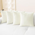 CaliTime Throw Pillow Covers Decorative 18 X 18 Inches Pack of 4 Cozy Chenille Cushion Cases for Couch Sofa Bed Living Room Home Cream
