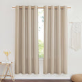 NICETOWN Flax Linen Blend Taupe Window Curtains, Grommet Vertical Drapes Privacy Added with Light Through Thick Linen Window Treatments for Bedroom/Living Room, W55 x L72, 2 Pieces