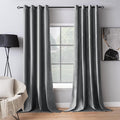 MIULEE 2 Panels Blackout Curtains Solid Soft Grommet Grey Curtains Black Out Thermal Insulated Soundproof Room Darkening Long Drapes/Panels for Living Room Bedroom 52 x 96 Inch Length