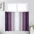 Estelar Textiler Purple and Greyish White Ombre Short Blackout Kitchen Curtains 36 Inch Long, Thermal Insulated Grommet Small Half Window Drapes for Cafe/Basement/RV Camper, 52Wx36L, 2 Panels