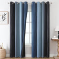Estelar Textiler Black and Navy Blue Blackout Curtains for Sliding Door, Thermal Insulated Ombre Drapes 108 Inches Long, Full Room Darkening Energy Saving Curtains for Living Room,52Wx108L,2 Panels