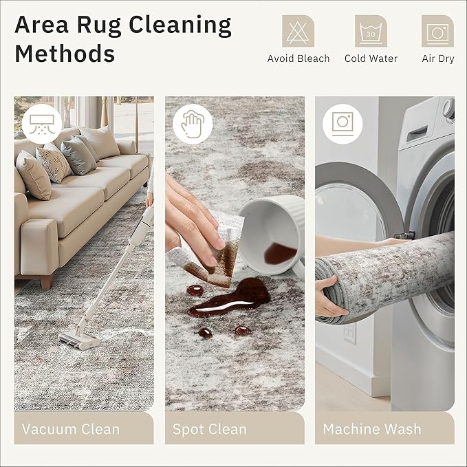 Runner Rug 2x8 Washable Non-Slip Hallway Runner Rugs for Kitchen Bathroom Laundry Room Pink/Grey Vintage Floor Carpet Runners for Hallways Entryway