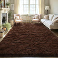 LOCHAS Ultra Soft Indoor Modern Area Rugs 10x14 Fluffy Living Room Carpets for Children Bedroom Home Decor Nursery Rug, Brown