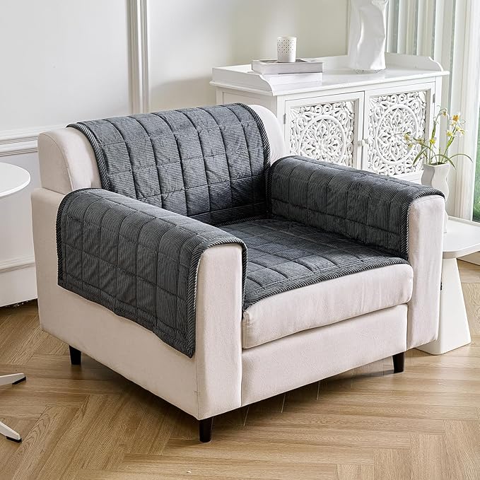 Couch Covers for Dogs Washable, Non Slip Couch Covers for Loveseat Sofa Pet Friendly, Soft Fuzzy Sofa Covers for Pet, Dog Couch Cover Furniture Protector(1PC,Dark Grey,27.6"x27.6")