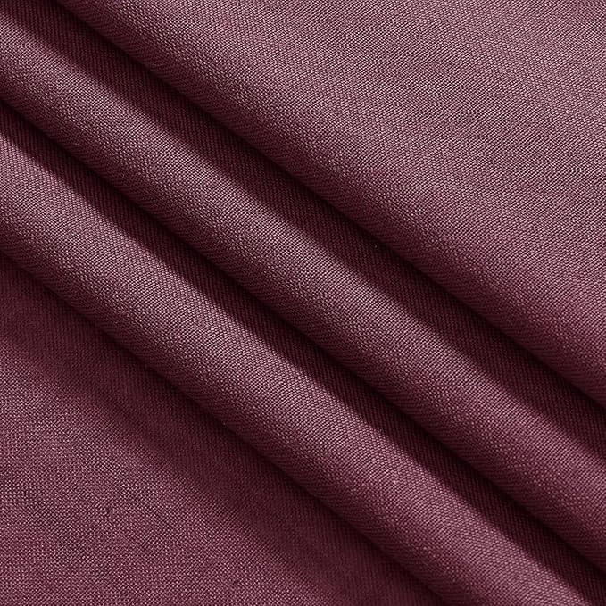 Nanspring Burgundy Linen Curtains for Living Room 98 Inches Long Light Filtering Semi Sheer Curtain Back Tab Vintage Boho Decor Elegant Luxury Drapes for Bedroom Dinner Room 52x98, 2 Panels