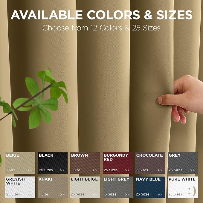 Joydeco Blackout Door Curtain for Doorway Privacy 78 Inches Long, Grommet Closet Curtain for Open Closet, Room Divider for Bedroom Living Room (Beige, 40Wx78L, 1 Panel)