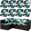 Outdoor Cushion Covers Set,8PCS Patio Furniture Couch Seat Slipcovers, Replacement for Sofa Sectional Chair(Cover，Only)