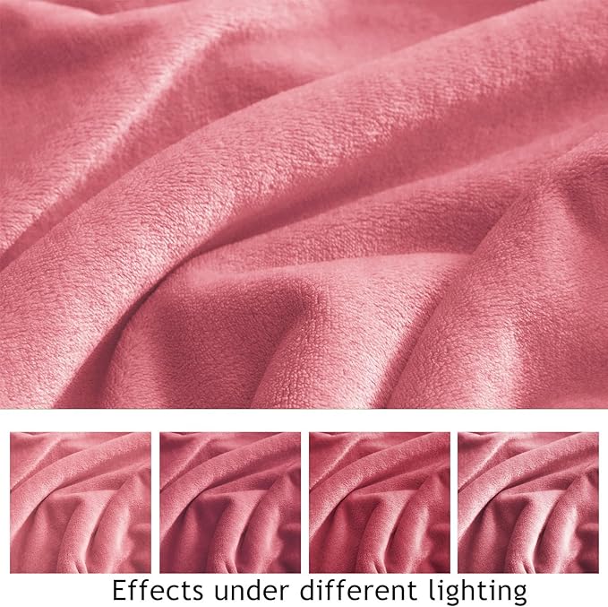 KMUSET Fleece Blanket Twin Size Salmon Pink Lightweight Super Soft Cozy Fuzzy Bed Blankets Microfiber Factory Shop