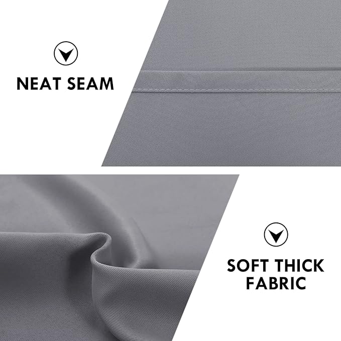 DWCN Blackout Curtains Room Darkening Thermal Insulated Bedroom Curtains Window Curtain Panels, 52 x 84 inches Long, Set of 2 Grey Rod Pocket Drapes