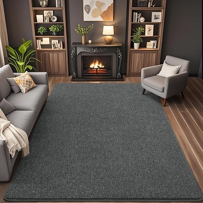 AROGAN Washable 6×9 Living Room Rug, Modern Area Rugs with Soft Memory Foam for Bedroom, Minimalist Non-Slip Indoor Floor Carpet for Dining Room Office Kids Playroom Decor, Black and White