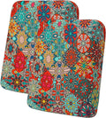hyha Printed Couch Cushion Covers, Floral Sofa Covers Washable for 2 Cushion Couch, Stretch Pattern Outdoor Cushion Covers for Patio Furniture with Elastic Bottom(2 Packs, Diamond Mandala)