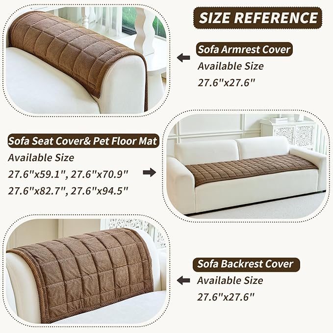 Couch Covers for Dogs Washable, Non Slip Couch Covers for Loveseat Sofa Pet Friendly, Soft Fuzzy Sofa Covers for Pet, Dog Couch Cover Furniture Protector(1PC,Dark Brown,27.6"x59.1")